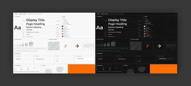 Design System 頁面，展示網站的色彩、字型、間距與元件規範